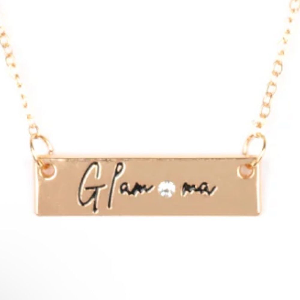 GLAM-ma Necklace by Paparazzi- Gold w/matching earrings NEW!